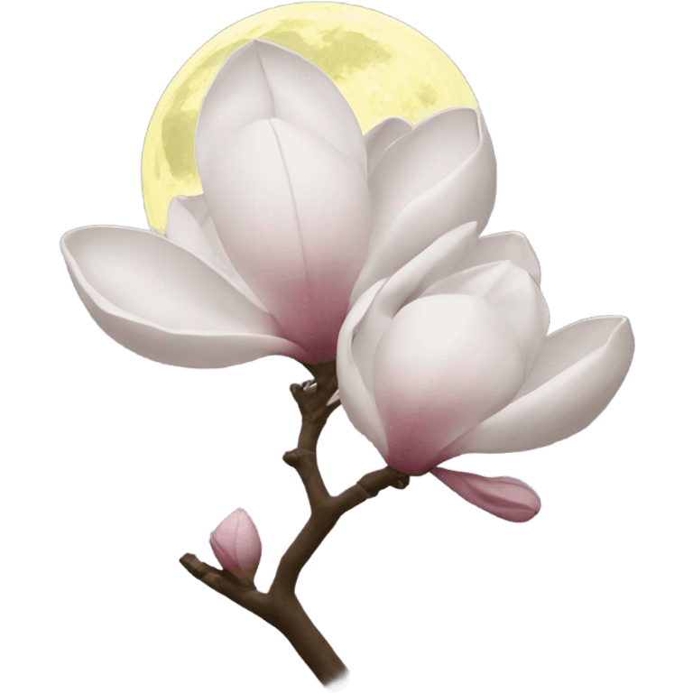 a magnolia under the moon emoji