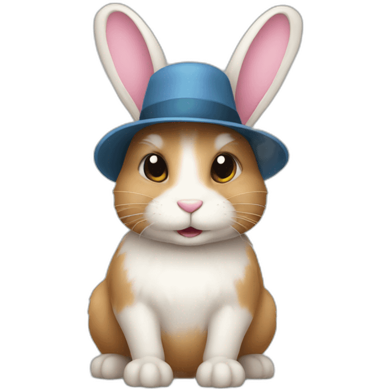 bunny with a hat emoji