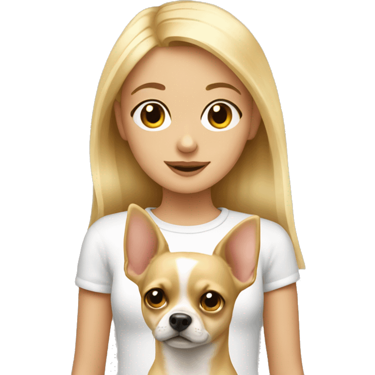 Blonde girl with a chihuahua  emoji