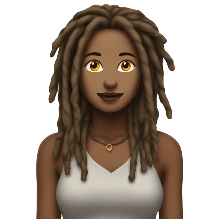 Woman with dreads surrounded by an aura emoji