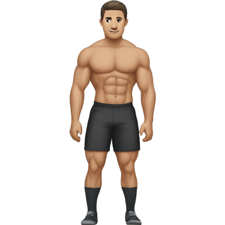 Men , body , body build, muscles , color white , socks long emoji