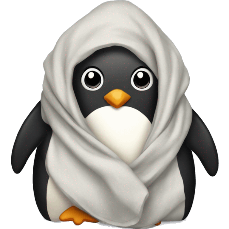 penguin in a blanket emoji