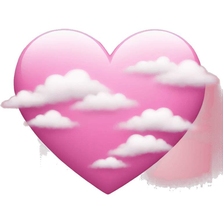 Pink heart with clouds emoji