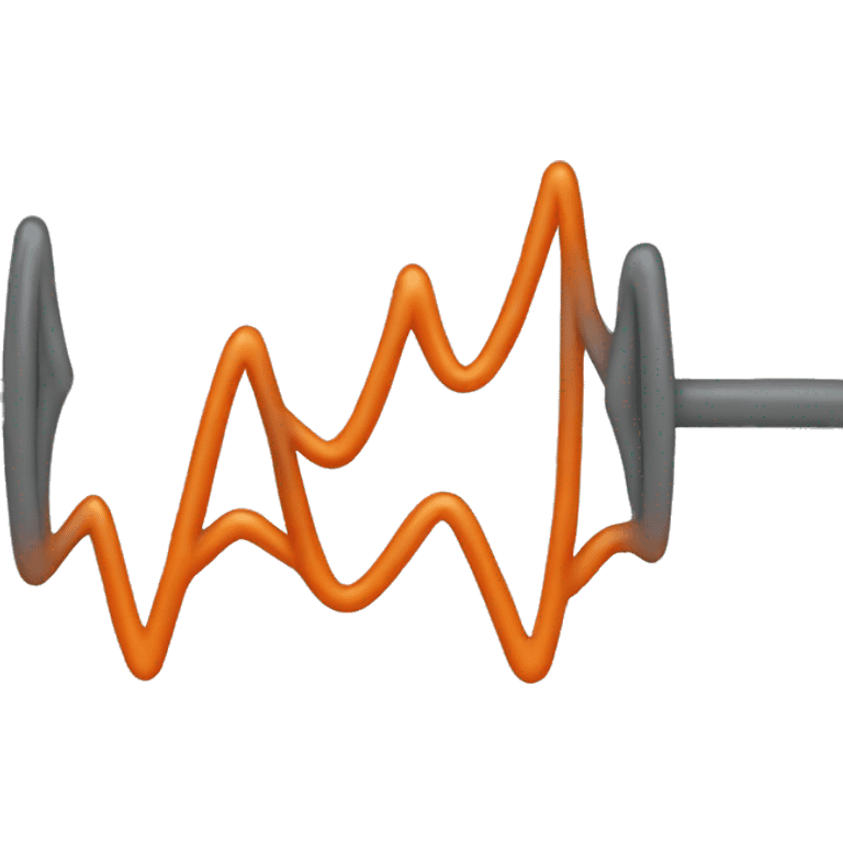 a heartbeat wire in progressive gray to burnt orange color
 emoji