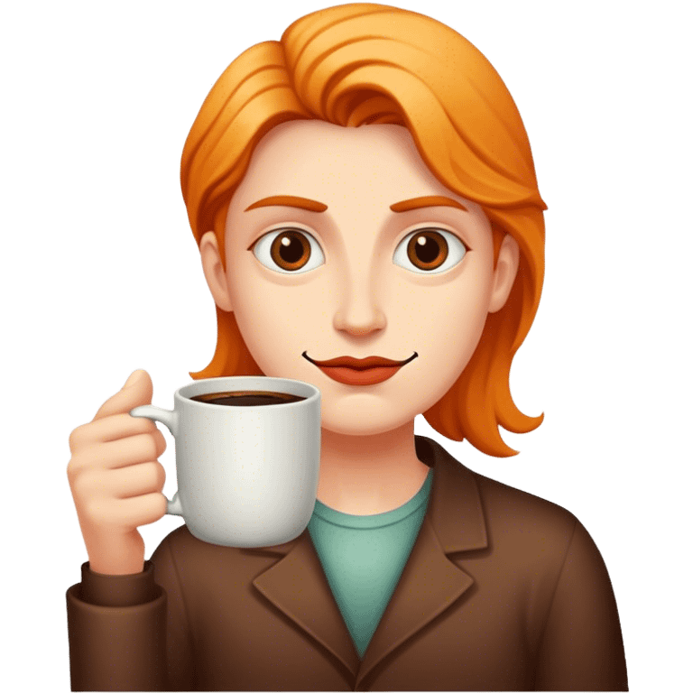 eccentric face with a mug of coffee on each side emoji