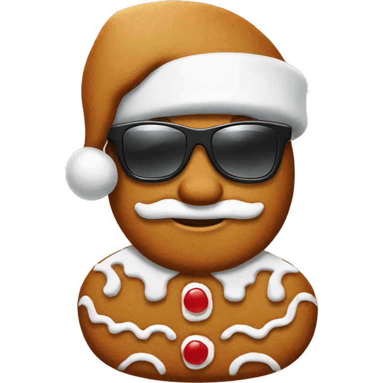 gingerbread santa with sunglass emoji