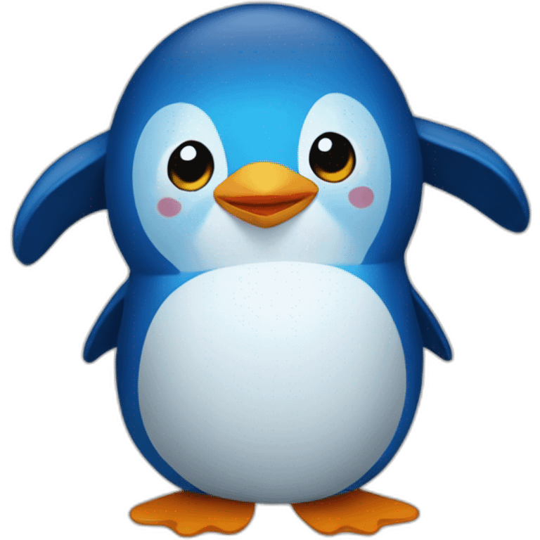 kawaï blue penguin doll emoji