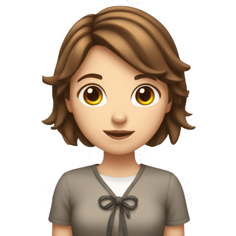 girl with brown hair and tied hair making a hear with her hands emoji