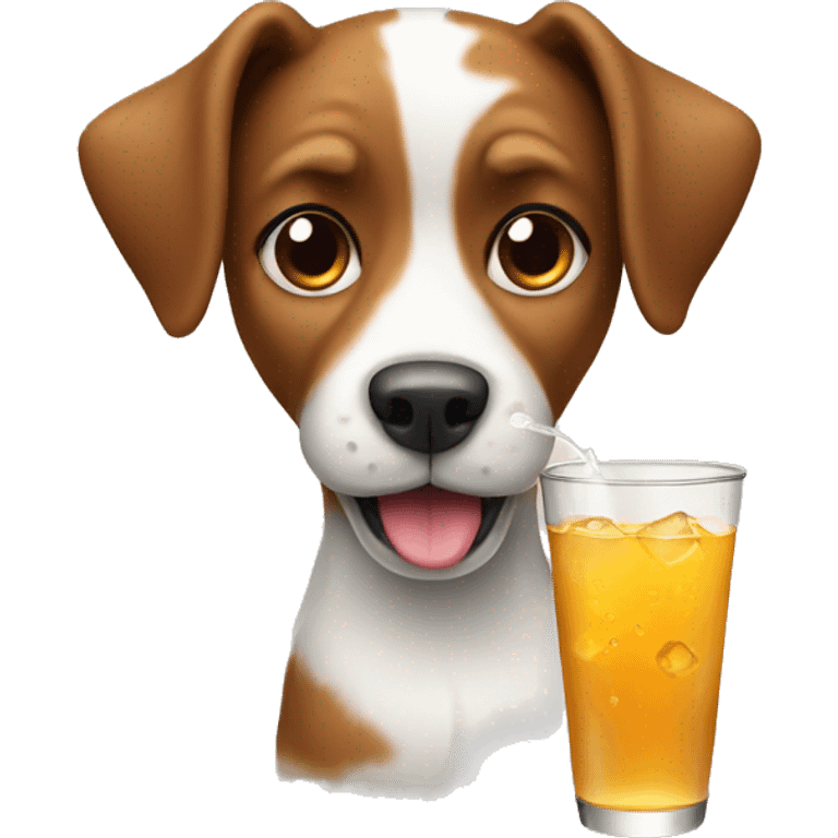 dog with a drink emoji