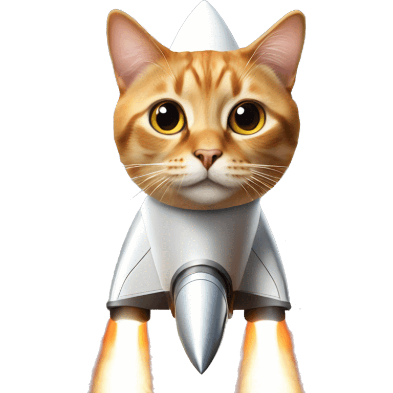 A cat up in a rocket emoji