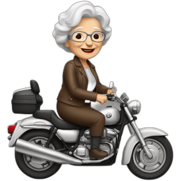 Grand mère en moto emoji