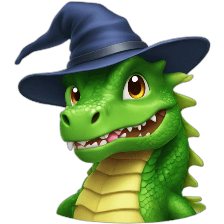 Dragon avec un chapeau de sorcière emoji