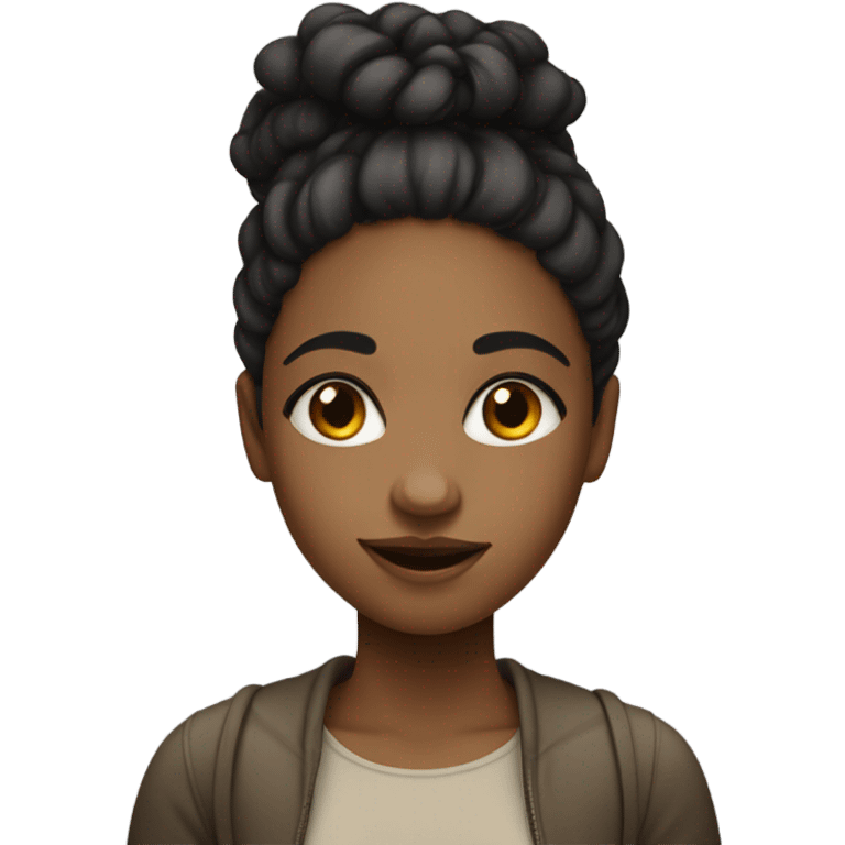 Light black girl artist looking emotional emoji