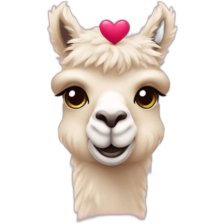 alpaca-in-love-with-hearts-around emoji