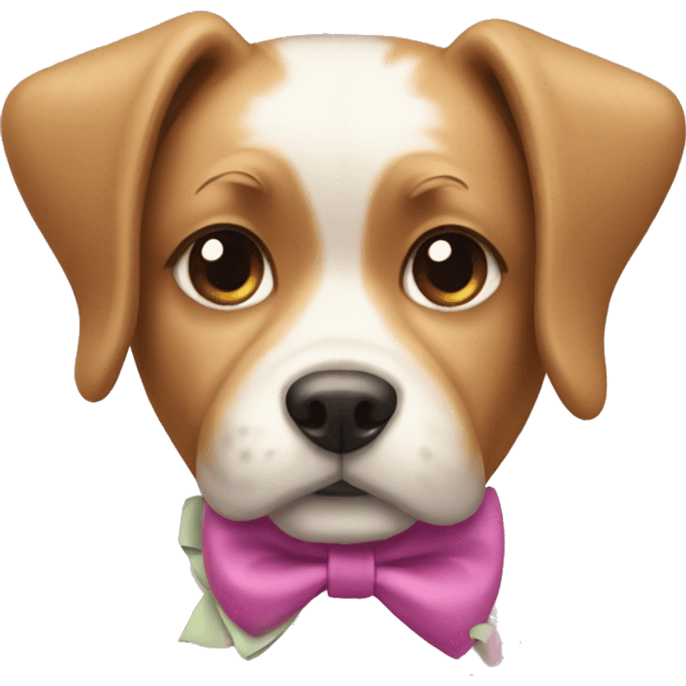 Dog with bow  emoji