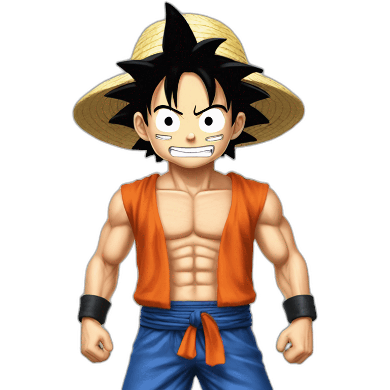 Luffy fusioner avec goku emoji