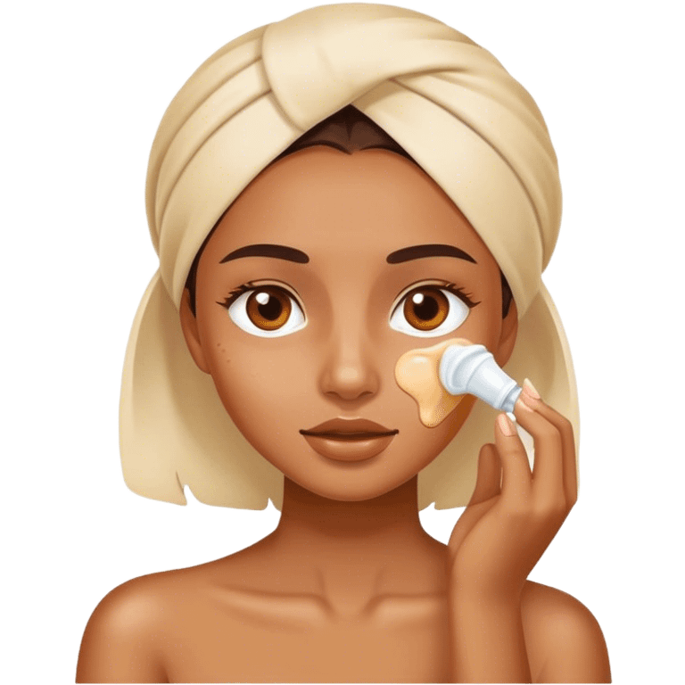 a girl applying cream on face emoji