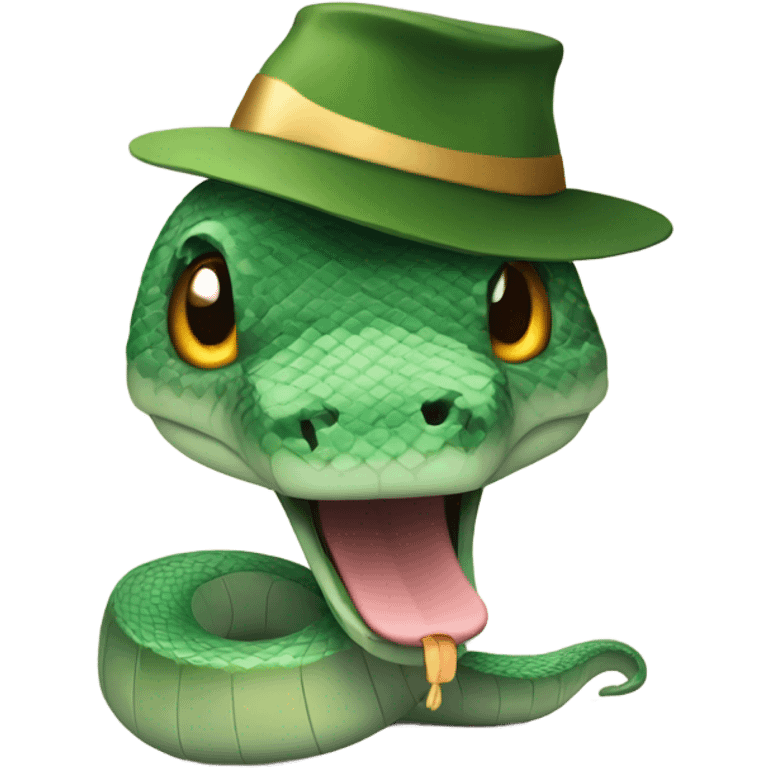 Cute snake in a New Year's hat emoji