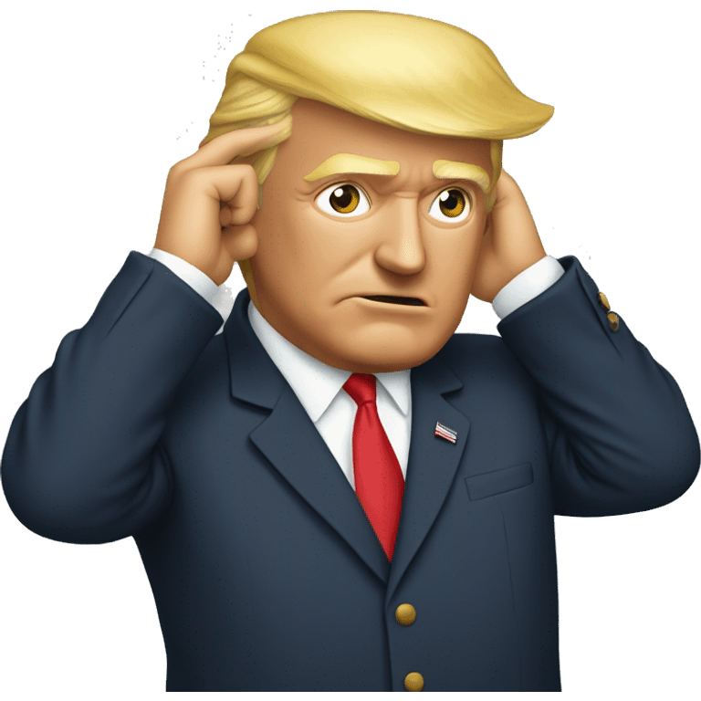 trump holding his ear  emoji