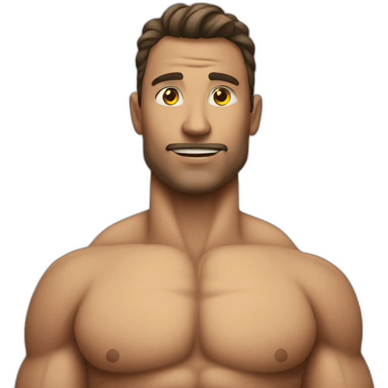 Muscular man in string emoji