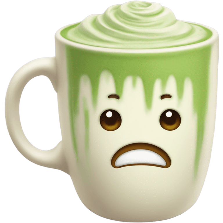 Realistic Matcha latte in pastel mug emoji