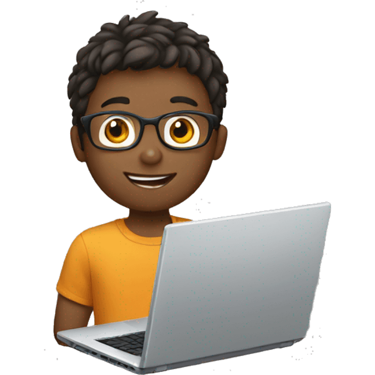 Boy with laptop emoji