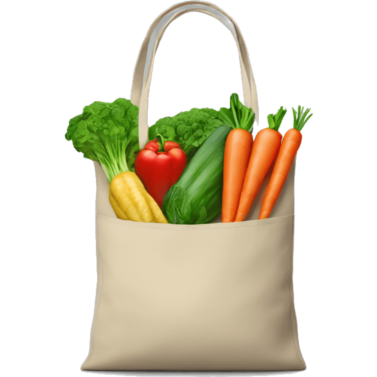 Tote bag with vegetables emoji