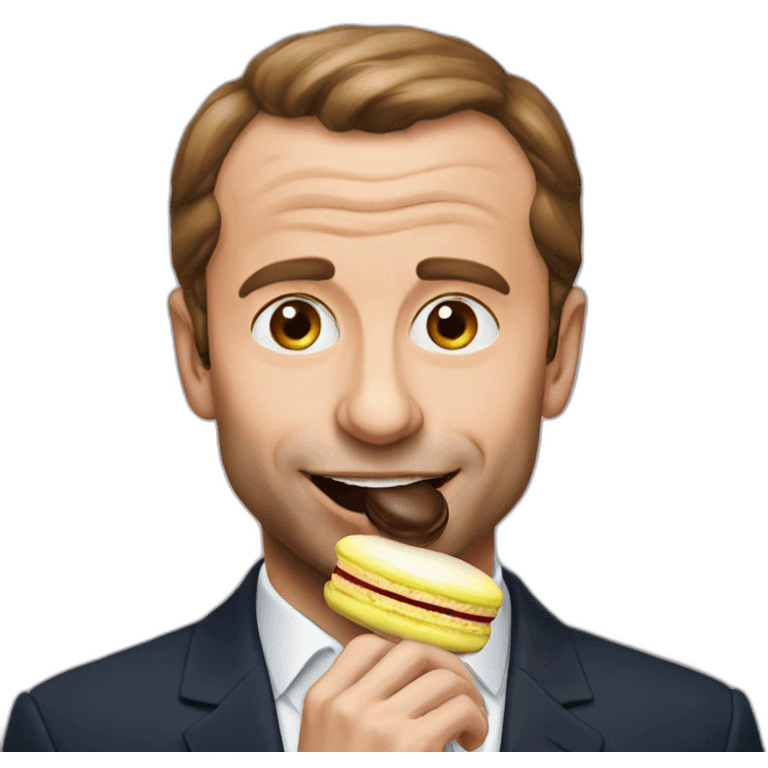 Macron eating macaron emoji