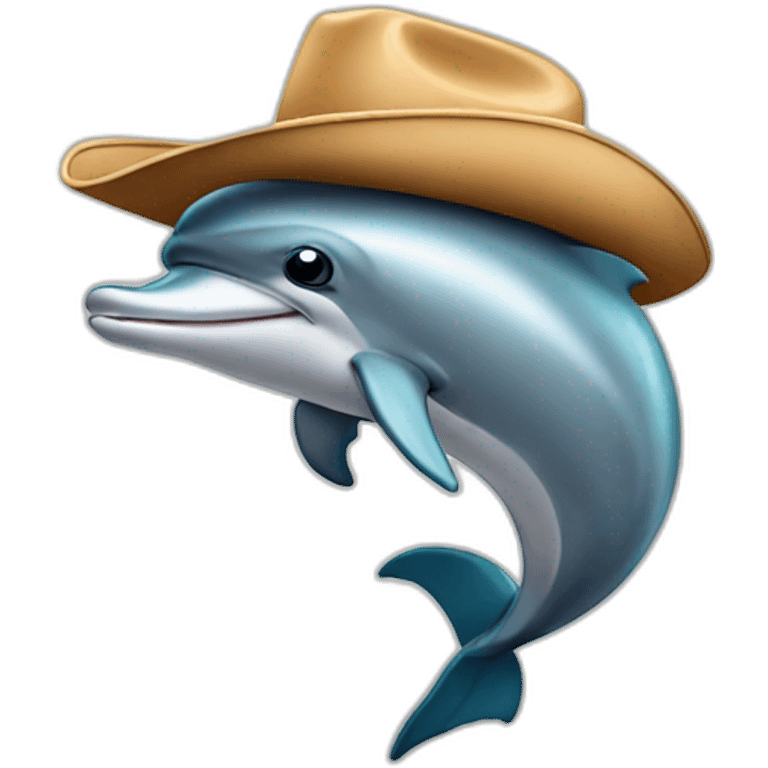 Dolphin with cowboy hat emoji