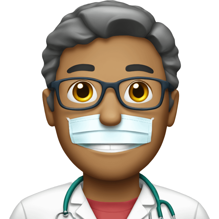 a surgeon having quick lunch emoji