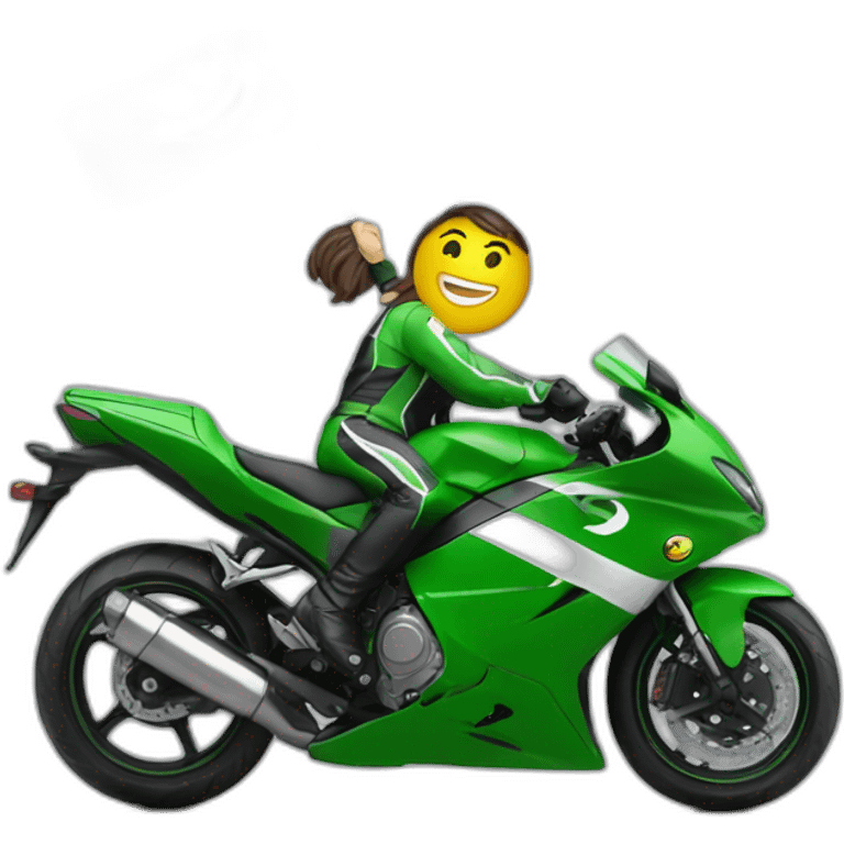 multiple people on multiple supersport motorcycles holding pakistan flag emoji