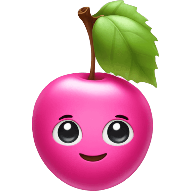 Pink cherries with a pink bow emoji