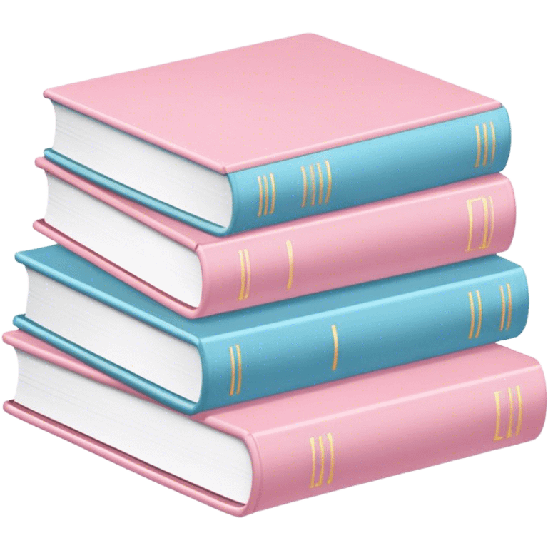 books light pink and light blue emoji