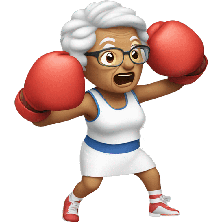 Grandma boxing emoji