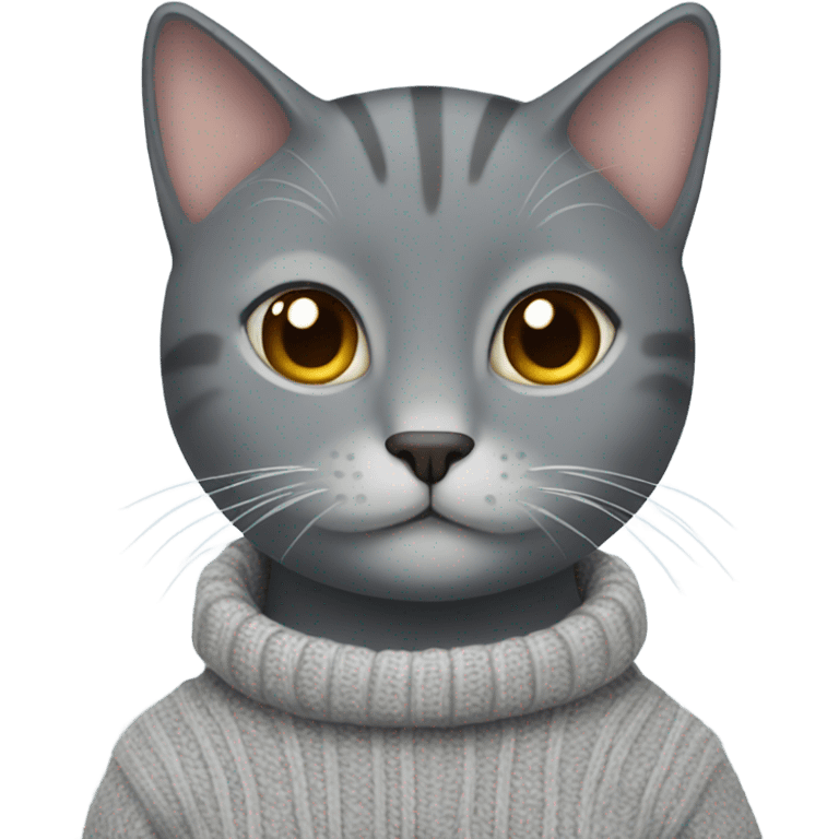 Gray cat wearing a sweater  emoji