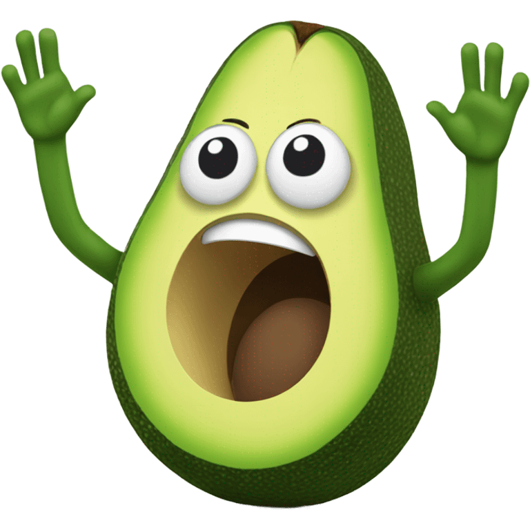 happy avocado with hands up emoji