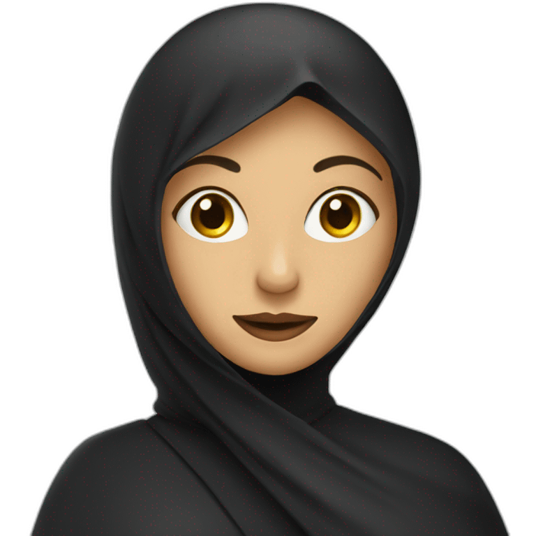 a lady with mask and abaya emoji