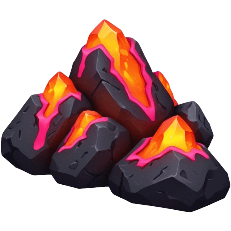 Neon lava gravity rocks emoji