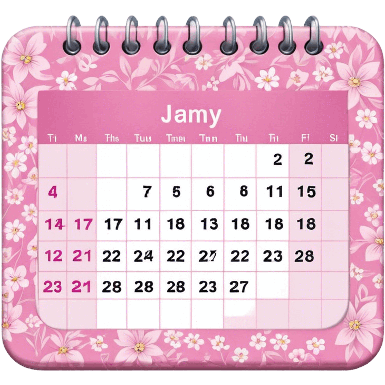 Calendar stationary in pink emoji