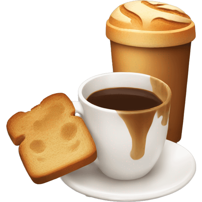 Coffee with bread emoji