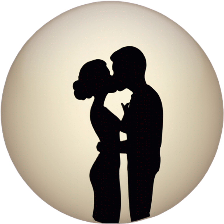 Couple kissing silhouette emoji