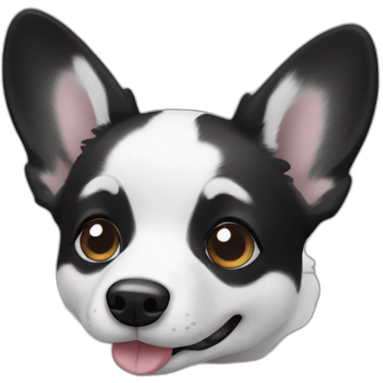 Black corgi smelling emoji