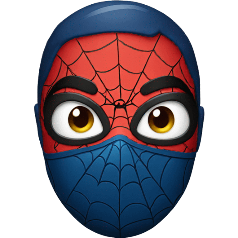 man head with spider man mask emoji