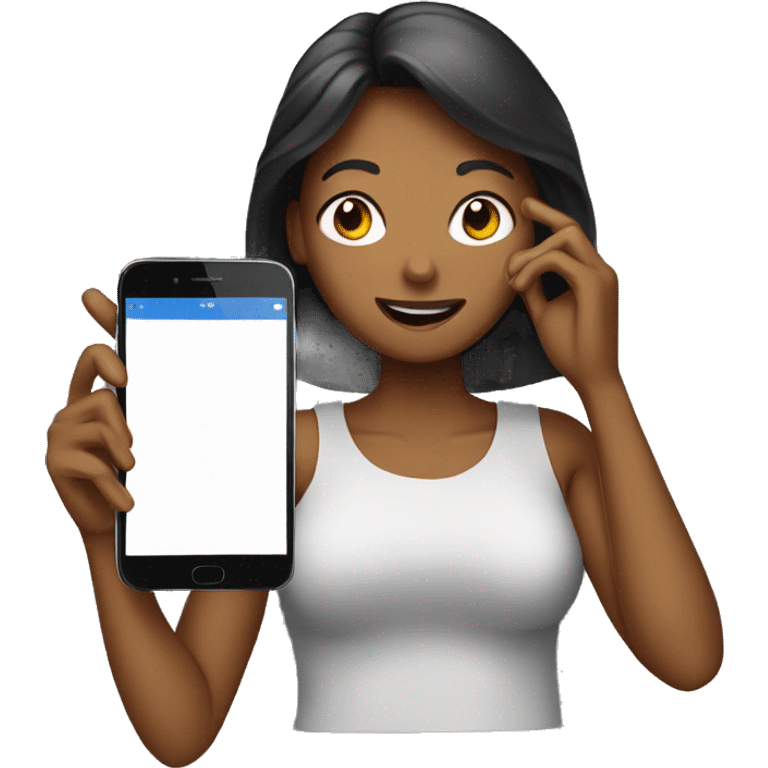 woman showing big phone emoji