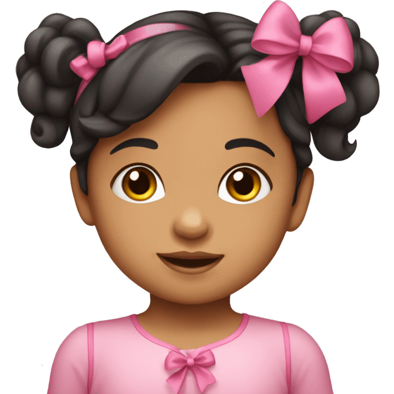 Hispanic toddler girl with pink bow  emoji