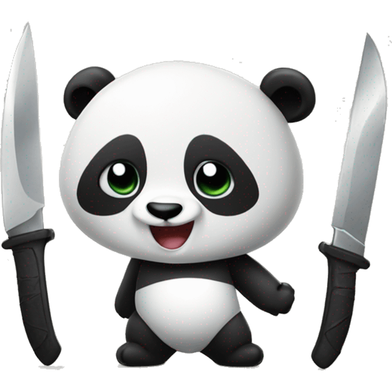 Panda with knifes emoji