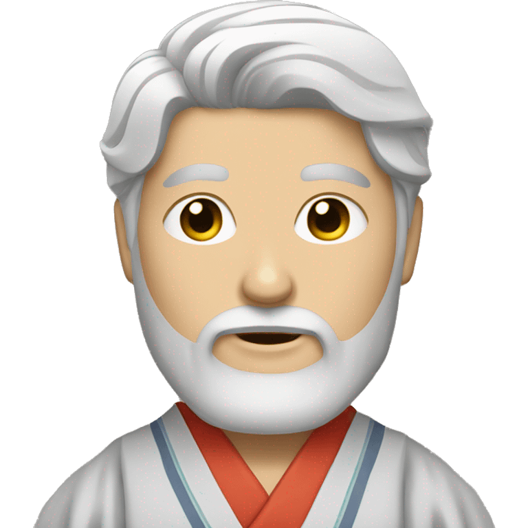 bearded white man with female kimono emoji