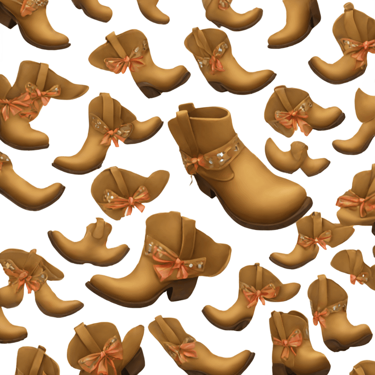 Cowboy boots with bows emoji