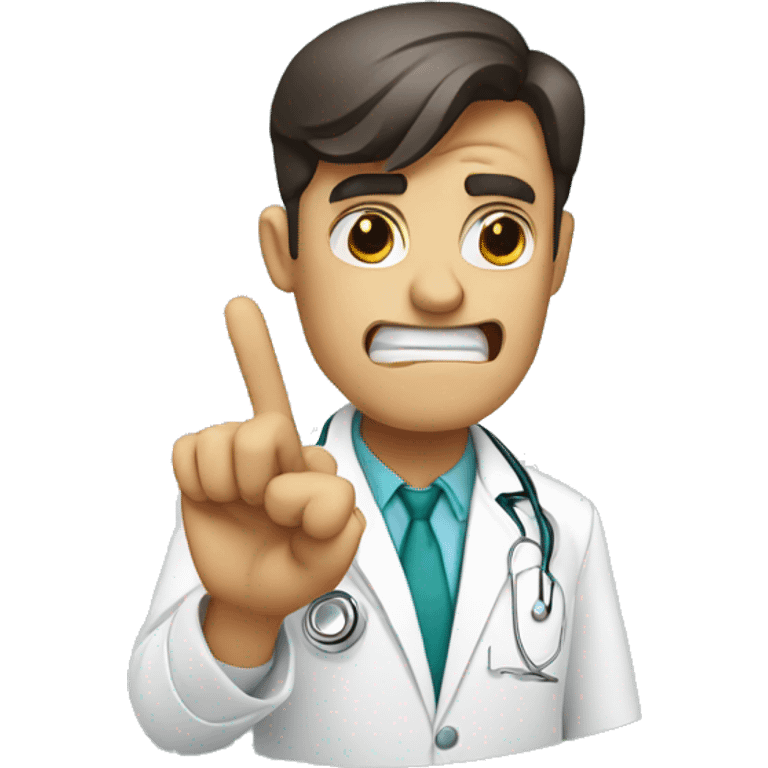 doctor angry saying no with finger emoji