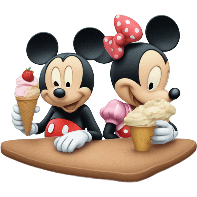 Mikey mouse eating minne ice cream emoji